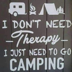 Camping - cheaper than therapy.